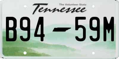 TN license plate B9459M