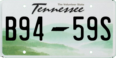 TN license plate B9459S