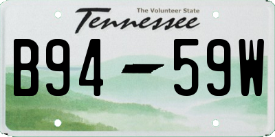 TN license plate B9459W