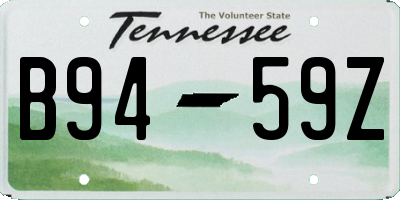 TN license plate B9459Z