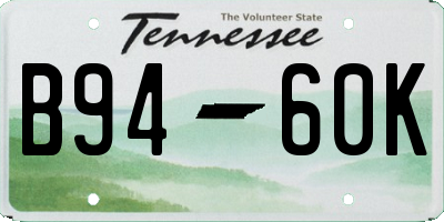 TN license plate B9460K