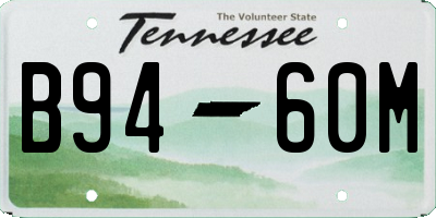 TN license plate B9460M