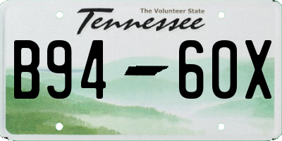 TN license plate B9460X