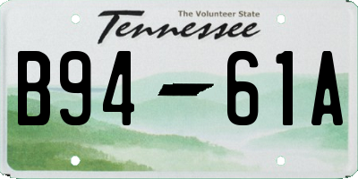 TN license plate B9461A