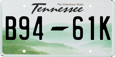 TN license plate B9461K