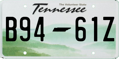 TN license plate B9461Z