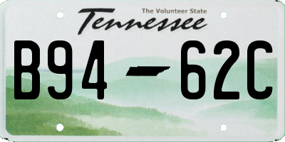 TN license plate B9462C