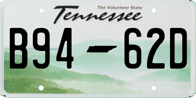 TN license plate B9462D