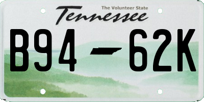TN license plate B9462K