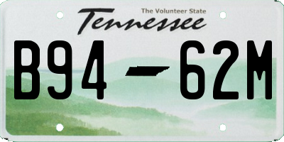 TN license plate B9462M