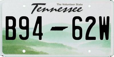 TN license plate B9462W