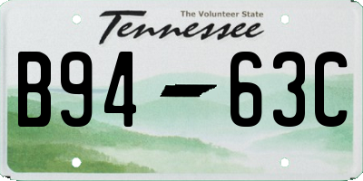 TN license plate B9463C