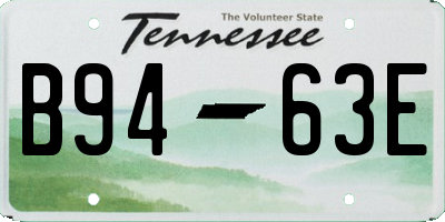 TN license plate B9463E