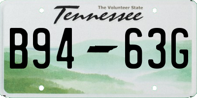 TN license plate B9463G