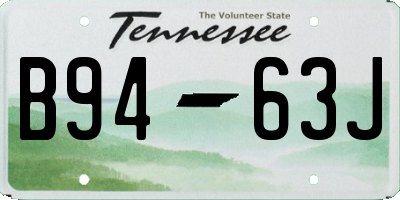 TN license plate B9463J