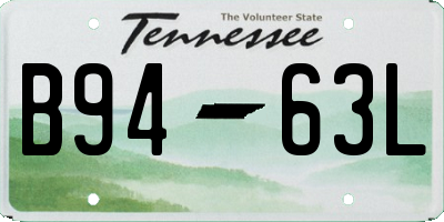 TN license plate B9463L