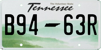TN license plate B9463R