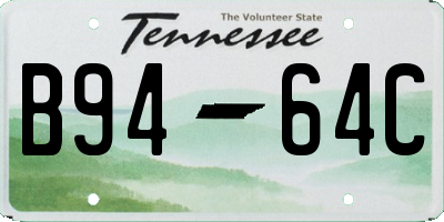 TN license plate B9464C