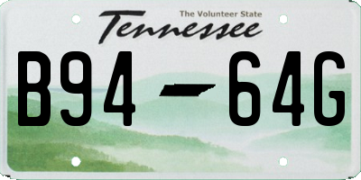 TN license plate B9464G