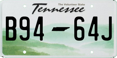TN license plate B9464J