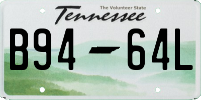 TN license plate B9464L