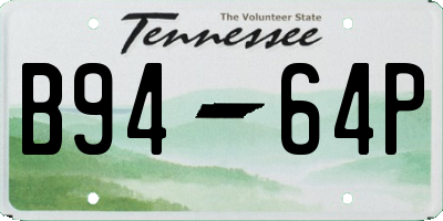 TN license plate B9464P