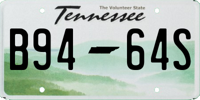 TN license plate B9464S