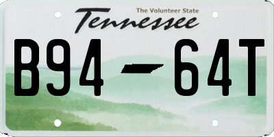 TN license plate B9464T