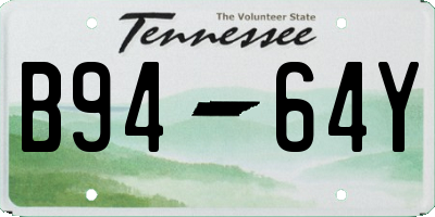 TN license plate B9464Y