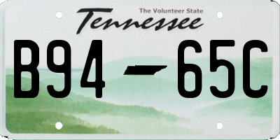 TN license plate B9465C