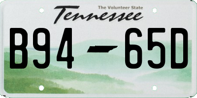 TN license plate B9465D