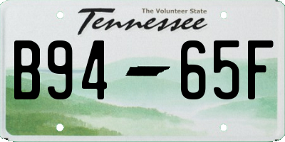 TN license plate B9465F