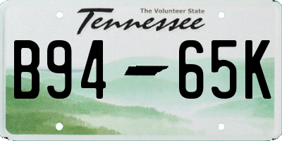 TN license plate B9465K