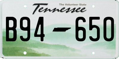TN license plate B9465O