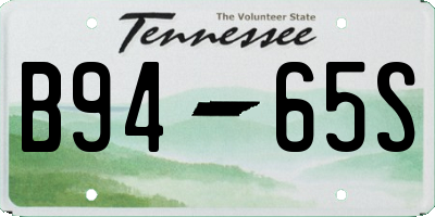 TN license plate B9465S
