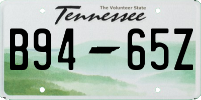 TN license plate B9465Z