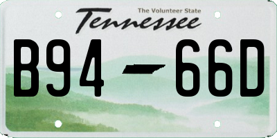 TN license plate B9466D
