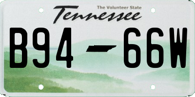 TN license plate B9466W