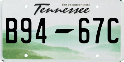 TN license plate B9467C