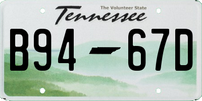 TN license plate B9467D