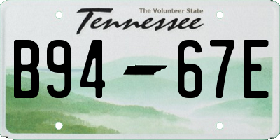 TN license plate B9467E