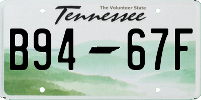 TN license plate B9467F
