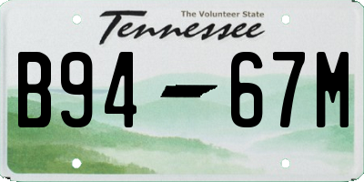 TN license plate B9467M