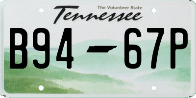 TN license plate B9467P