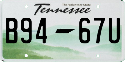 TN license plate B9467U