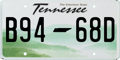 TN license plate B9468D