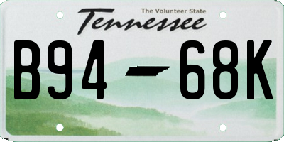 TN license plate B9468K