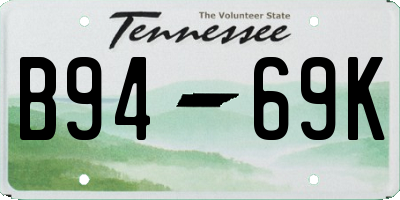 TN license plate B9469K