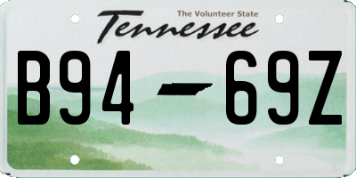 TN license plate B9469Z