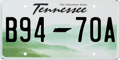 TN license plate B9470A